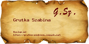 Grutka Szabina névjegykártya